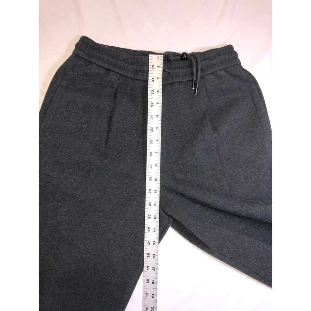 Comfort Fit Project Charcoal Gray Wide Leg Knit Trousers Mens Medium Pleated